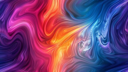 Obraz premium Abstract swirling waves in a spectrum of colors create a dynamic and colorful backdrop