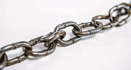 Obraz premium Chain with Rust and Chainsaw Marks