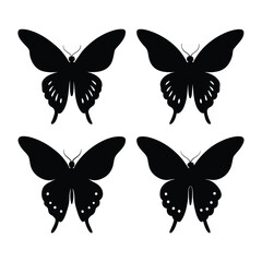 Set of Black Swallowtail black vector on white background