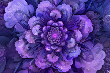Complex patterns enhance this intricate violet abstract, adding a sophisticated touch.