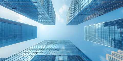 Fototapeta premium Abstract skyscrapers of a smart city, architectural background