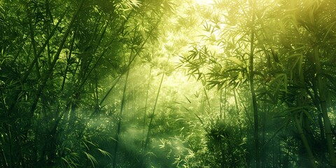 Fototapeta premium Serene Forest Path in the Mist