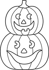Halloween pumpkin outline vector.
Jack o lantern pumpkin for Halloween outline.