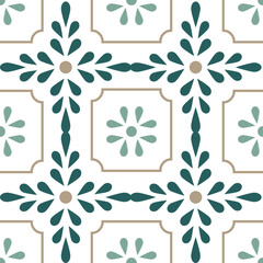 Old tiel abstract floral seamless pattern vector file.