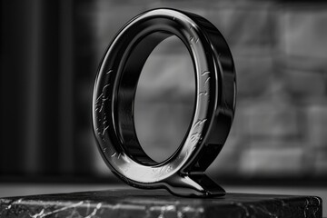 Simple black and white photo of a ring. Suitable for various design projects