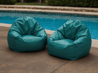 Elegant Turquoise Bean Sofa, Modern and Comfortable Seating