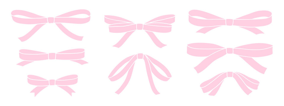 Set of pink bows