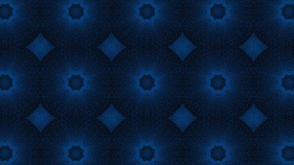 Abstract Blue Kaleidoscopic Pattern Dark Background