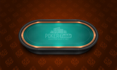Poker table with blue cloth. Vector illustration.