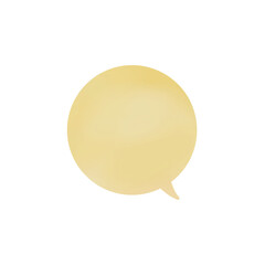 黄色丸形吹き出し_水彩風_右向き単品