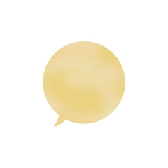 黄色丸形吹き出し_水彩風_左向き単品