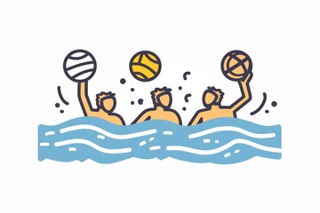 Group of people having fun in the water, suitable for summer activities promotions