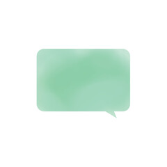 緑色長方形吹き出し_水彩風_右向き単品