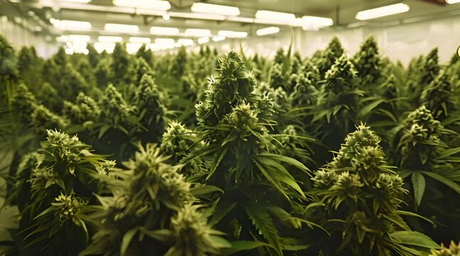 Cannabis farm full of big cannabis buds