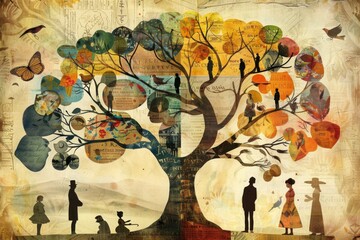 Genealogy tree concept illustration	
