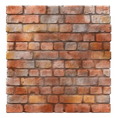 Fototapeta premium old brick wall, on transparent background, clipping path, png 