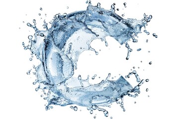 Letter C formed by water splashes, suitable for design projects