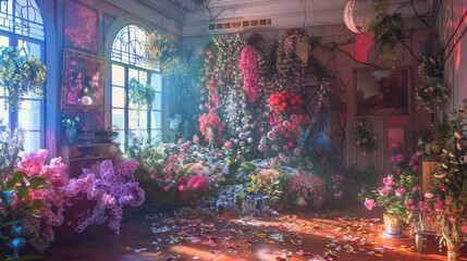 Obraz premium A room filled with lots of flowers and plants