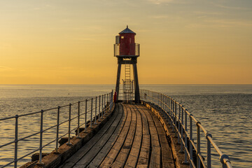 Golden Hour at the East Pier in Whitby, England, UK