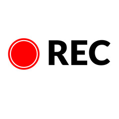 Illustration Of A Vector Icon For Recording With A Red Dot And Rec Sign Button 