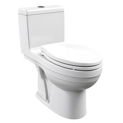 White toilet bowl isolated on transparent white background, clipping path