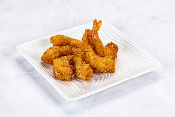 Delicous crispy shrimps appetizer snack