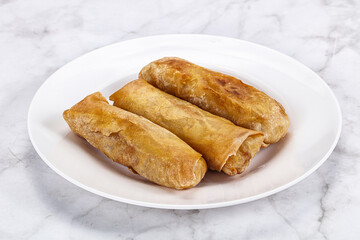Traditional crispy fried stuffed springroll