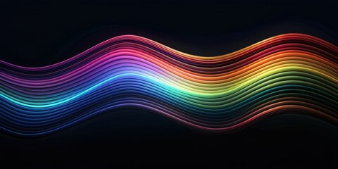 Gradient black background with wavy lines.