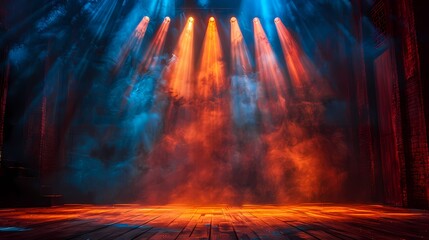 a poster for a theater performance with dramatic stage lighting --ar 16:9 --s 750 --v 6.0** - Image #1 @BAN ME?