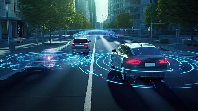 Smart car radar detection system, driving and parking in big city