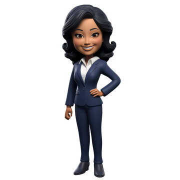 recommend clip art: cartoon business black afro woman isolated on white background