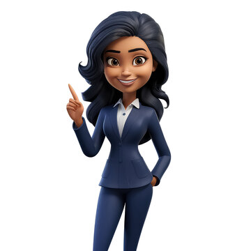 recommend clip art: cartoon business black afro woman isolated on white background