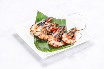 Cooked tiger prawn in the pate