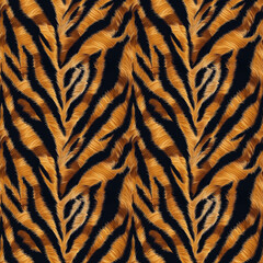Tiger stripe seamless pattern on black background