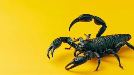 Scorpion, Isolated Yellow Background