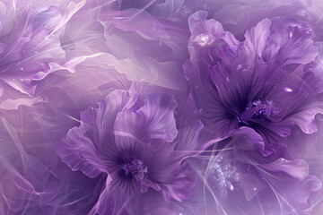 Obraz premium Romantic and whimsical ethereal abstract violet with delicate floral designs.