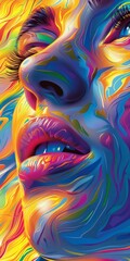 Vibrant Portrait of a Womans Face