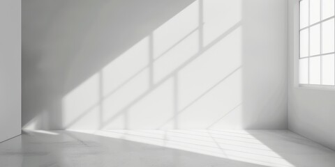Obraz premium White Studio Room, Floor and wall background, shadow light white Background for Display or Montage of Product Backdrop