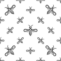 Honey Bee Icon Seamless Pattern M_2203002