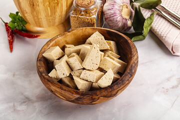 Vegan cuisine - organic tofu cheese