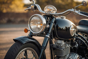 An image of vintage motorcycle round headlight