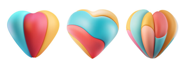 3d heart shape inflated balloon. Candy red like render cartoon element. Love vector icon for Valentine day. Helium cute balon with solid colors. Birthday party realistic flying balls. © Svetlana Ievleva