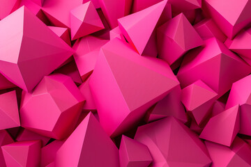 Modern raspberry pink 3D shapes, suitable for dynamic and youthful campaigns.