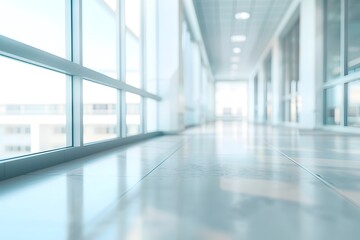 Obraz premium Abstract Blurred Hospital Corridor with Bright Lighting 