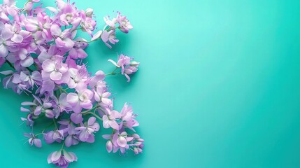 A Snapdragon with light purple petals isolated on a vibrant turquoise background, giving the image a lively and energetic feel that captures attention.
