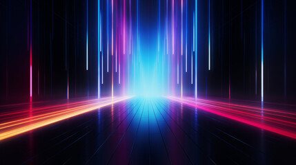 Simple but striking scene with glowing neon lights