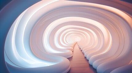 Obraz premium Mesmerizing Spiral Tunnel Bathed in Captivating Neon Lights