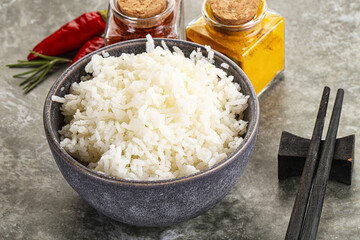Steamed Basmati rice in the bowl