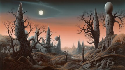 Fantasy landscape paintings, fantasy background