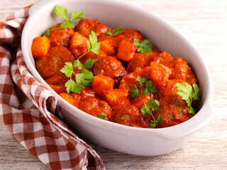 Sweet and sour meatballs with pineapple